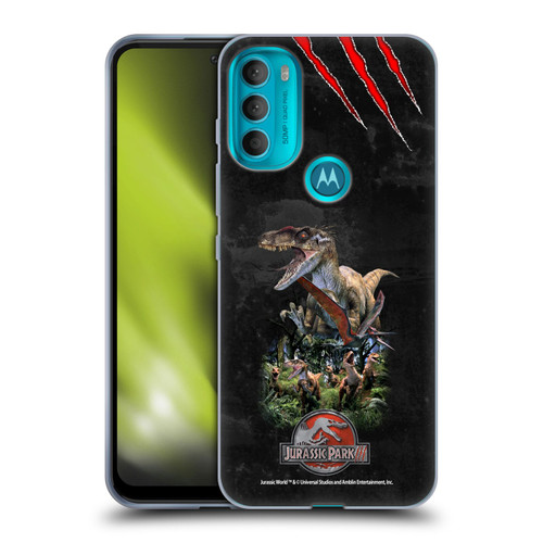 Jurassic Park III Key Art Dinosaurs 3 Soft Gel Case for Motorola Moto G71 5G