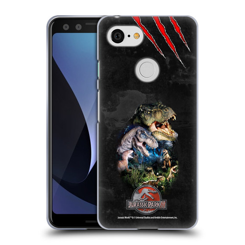 Jurassic Park III Key Art Dinosaurs Soft Gel Case for Google Pixel 3