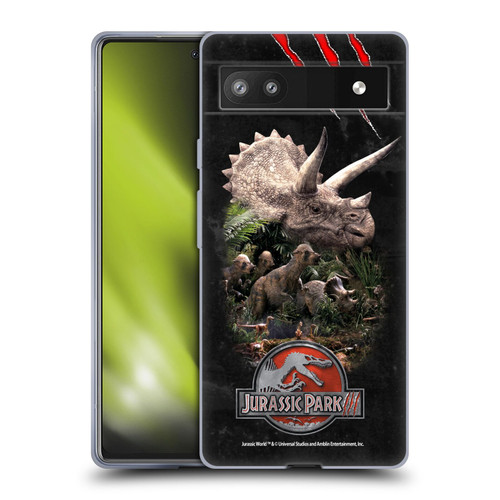 Jurassic Park III Key Art Dinosaurs 2 Soft Gel Case for Google Pixel 6a