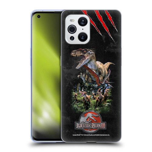 Jurassic Park III Key Art Dinosaurs 3 Soft Gel Case for OPPO Find X3 / Pro