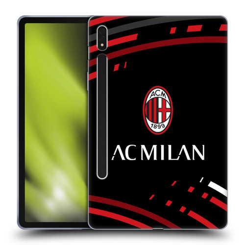AC Milan Crest Patterns Curved Soft Gel Case for Samsung Galaxy Tab S8