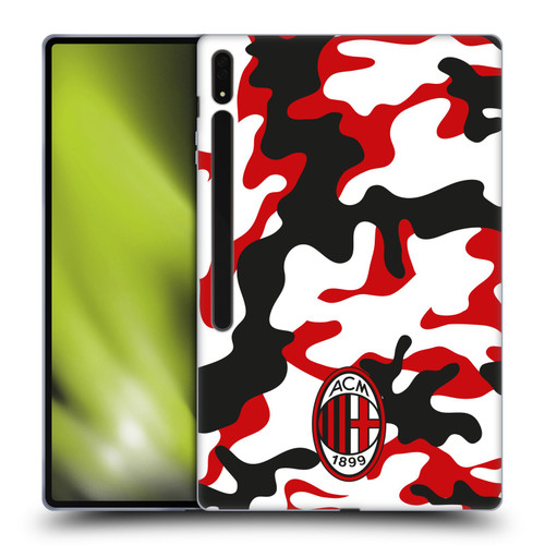AC Milan Crest Patterns Camouflage Soft Gel Case for Samsung Galaxy Tab S8 Ultra
