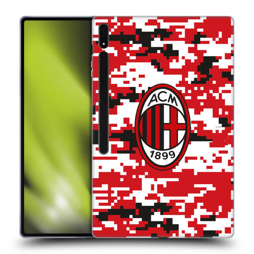 AC Milan Crest Patterns Digital Camouflage Soft Gel Case for Samsung Galaxy Tab S8 Ultra