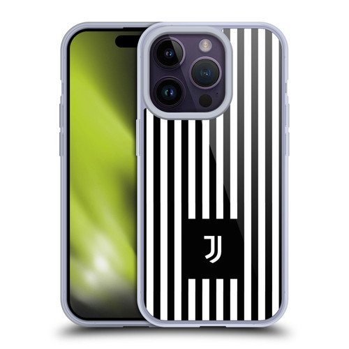 Juventus Football Club Lifestyle 2 Black & White Stripes Soft Gel Case for Apple iPhone 14 Pro