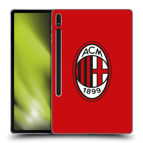 AC Milan Crest Full Colour Red Soft Gel Case for Samsung Galaxy Tab S8 Plus