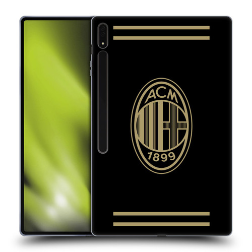 AC Milan Crest Black And Gold Soft Gel Case for Samsung Galaxy Tab S8 Ultra