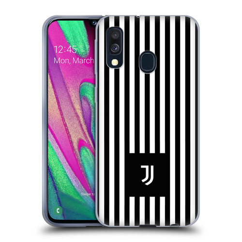 Juventus Football Club Lifestyle 2 Black & White Stripes Soft Gel Case for Samsung Galaxy A40 (2019)