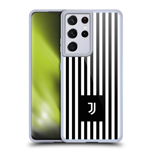 Juventus Football Club Lifestyle 2 Black & White Stripes Soft Gel Case for Samsung Galaxy S21 Ultra 5G