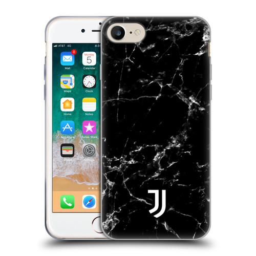 Juventus Football Club Marble Black 2 Soft Gel Case for Apple iPhone 7 / 8 / SE 2020 & 2022
