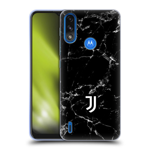 Juventus Football Club Marble Black 2 Soft Gel Case for Motorola Moto E7 Power / Moto E7i Power