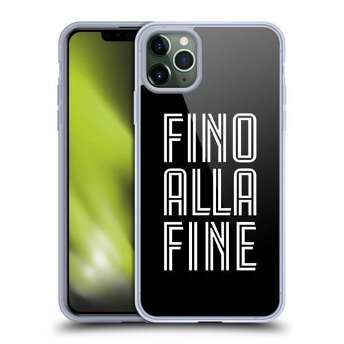 Juventus Football Club Type Fino Alla Fine Black Soft Gel Case for Apple iPhone 11 Pro Max