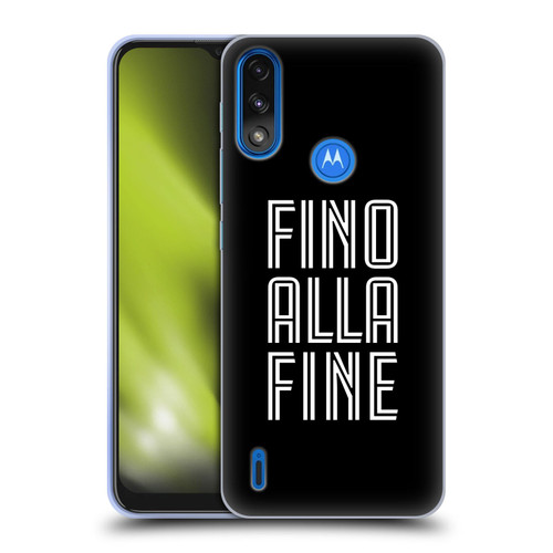 Juventus Football Club Type Fino Alla Fine Black Soft Gel Case for Motorola Moto E7 Power / Moto E7i Power