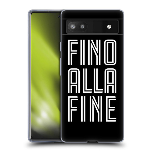 Juventus Football Club Type Fino Alla Fine Black Soft Gel Case for Google Pixel 6a