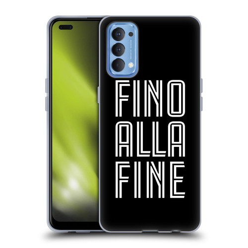 Juventus Football Club Type Fino Alla Fine Black Soft Gel Case for OPPO Reno 4 5G