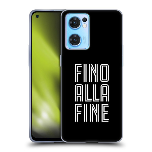 Juventus Football Club Type Fino Alla Fine Black Soft Gel Case for OPPO Reno7 5G / Find X5 Lite