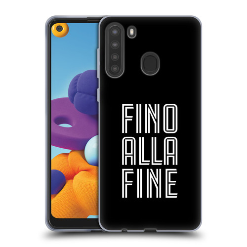 Juventus Football Club Type Fino Alla Fine Black Soft Gel Case for Samsung Galaxy A21 (2020)