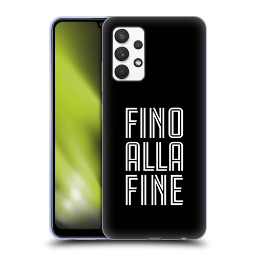 Juventus Football Club Type Fino Alla Fine Black Soft Gel Case for Samsung Galaxy A32 (2021)