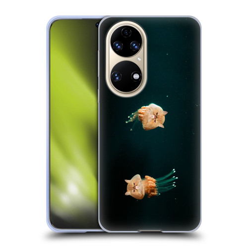 Pixelmated Animals Surreal Pets Jellyfish Cats Soft Gel Case for Huawei P50