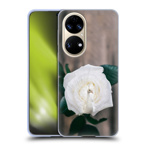 Pixelmated Animals Surreal Pets Peacock Rose Soft Gel Case for Huawei P50