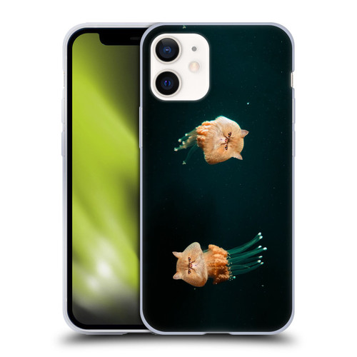 Pixelmated Animals Surreal Pets Jellyfish Cats Soft Gel Case for Apple iPhone 12 Mini