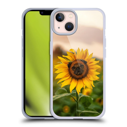 Pixelmated Animals Surreal Pets Pugflower Soft Gel Case for Apple iPhone 13
