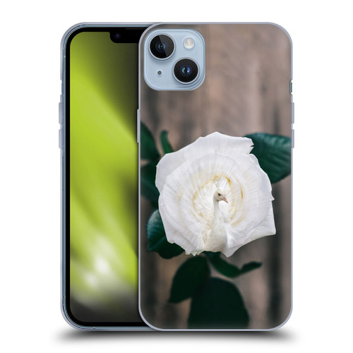Pixelmated Animals Surreal Pets Peacock Rose Soft Gel Case for Apple iPhone 14 Plus