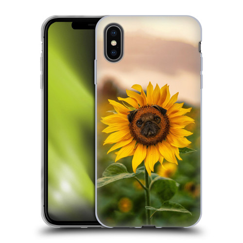 Pixelmated Animals Surreal Pets Pugflower Soft Gel Case for Apple iPhone XS Max