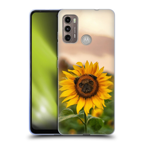 Pixelmated Animals Surreal Pets Pugflower Soft Gel Case for Motorola Moto G60 / Moto G40 Fusion