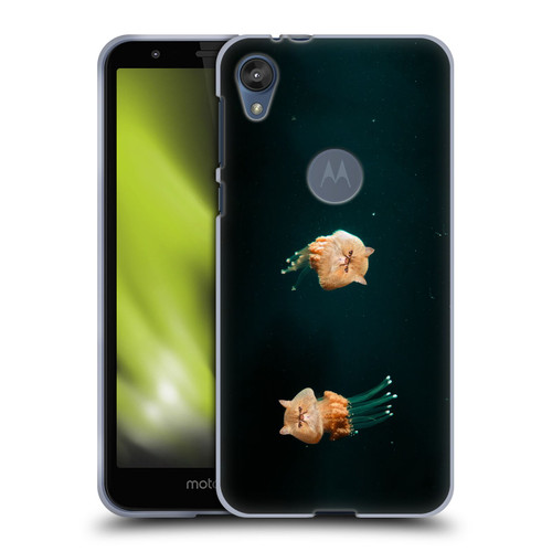 Pixelmated Animals Surreal Pets Jellyfish Cats Soft Gel Case for Motorola Moto E6