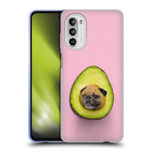 Pixelmated Animals Surreal Pets Pugacado Soft Gel Case for Motorola Moto G52