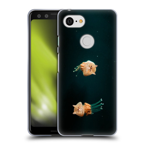 Pixelmated Animals Surreal Pets Jellyfish Cats Soft Gel Case for Google Pixel 3