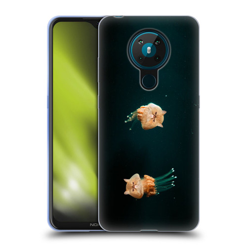 Pixelmated Animals Surreal Pets Jellyfish Cats Soft Gel Case for Nokia 5.3