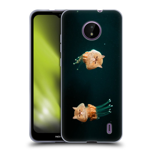 Pixelmated Animals Surreal Pets Jellyfish Cats Soft Gel Case for Nokia C10 / C20