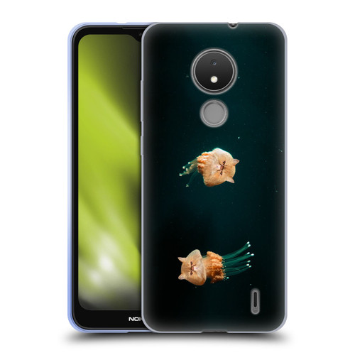 Pixelmated Animals Surreal Pets Jellyfish Cats Soft Gel Case for Nokia C21