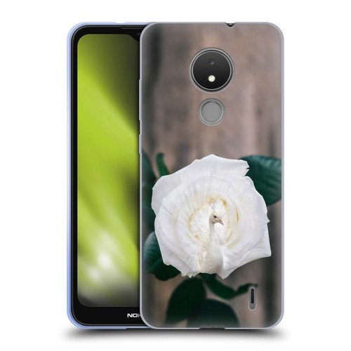 Pixelmated Animals Surreal Pets Peacock Rose Soft Gel Case for Nokia C21