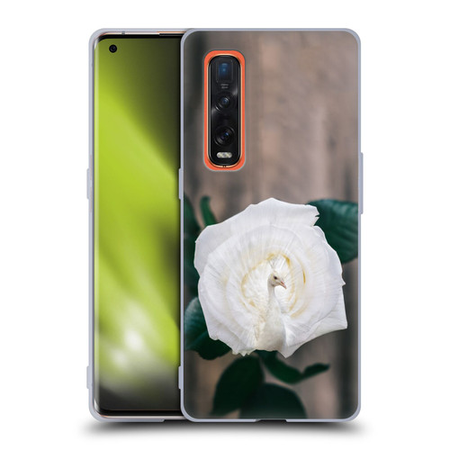 Pixelmated Animals Surreal Pets Peacock Rose Soft Gel Case for OPPO Find X2 Pro 5G