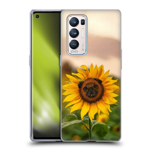 Pixelmated Animals Surreal Pets Pugflower Soft Gel Case for OPPO Find X3 Neo / Reno5 Pro+ 5G