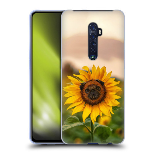 Pixelmated Animals Surreal Pets Pugflower Soft Gel Case for OPPO Reno 2