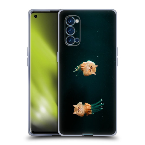 Pixelmated Animals Surreal Pets Jellyfish Cats Soft Gel Case for OPPO Reno 4 Pro 5G