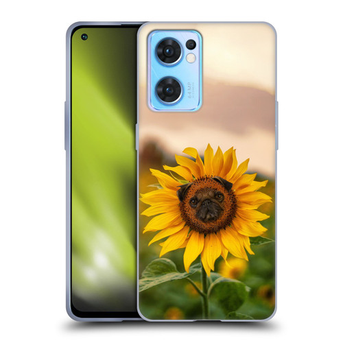 Pixelmated Animals Surreal Pets Pugflower Soft Gel Case for OPPO Reno7 5G / Find X5 Lite