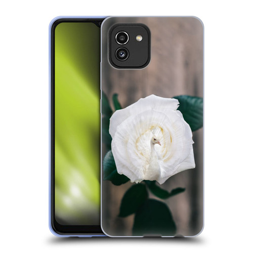 Pixelmated Animals Surreal Pets Peacock Rose Soft Gel Case for Samsung Galaxy A03 (2021)