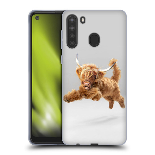 Pixelmated Animals Surreal Pets Highland Pup Soft Gel Case for Samsung Galaxy A21 (2020)