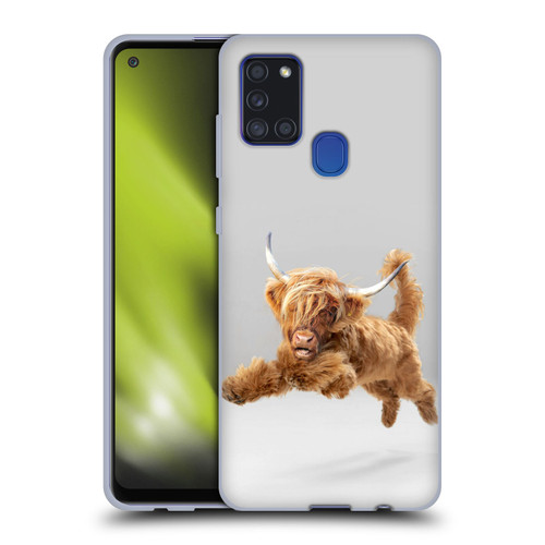 Pixelmated Animals Surreal Pets Highland Pup Soft Gel Case for Samsung Galaxy A21s (2020)