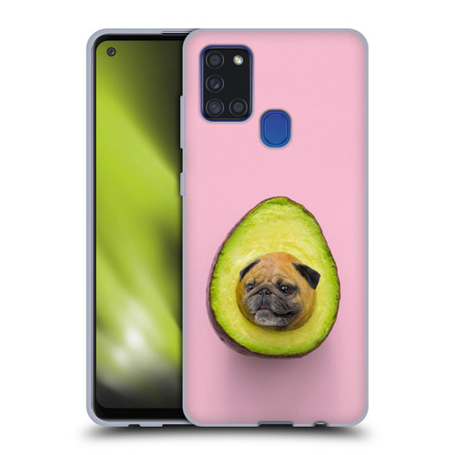 Pixelmated Animals Surreal Pets Pugacado Soft Gel Case for Samsung Galaxy A21s (2020)