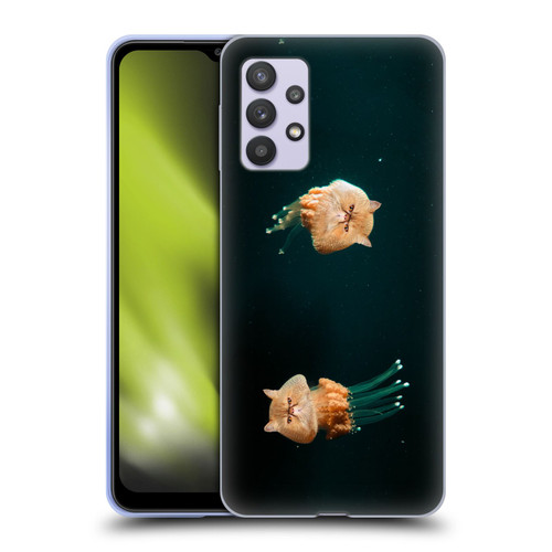Pixelmated Animals Surreal Pets Jellyfish Cats Soft Gel Case for Samsung Galaxy A32 5G / M32 5G (2021)