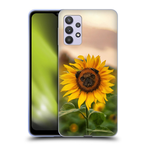 Pixelmated Animals Surreal Pets Pugflower Soft Gel Case for Samsung Galaxy A32 5G / M32 5G (2021)
