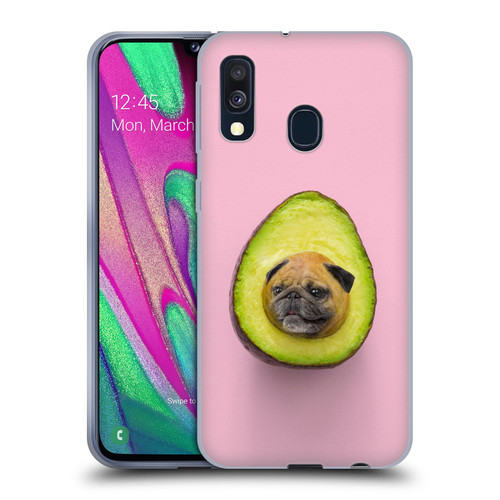 Pixelmated Animals Surreal Pets Pugacado Soft Gel Case for Samsung Galaxy A40 (2019)