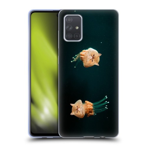 Pixelmated Animals Surreal Pets Jellyfish Cats Soft Gel Case for Samsung Galaxy A71 (2019)
