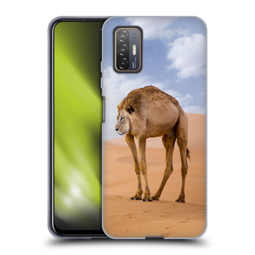 Pixelmated Animals Surreal Wildlife Camel Lion Soft Gel Case for HTC Desire 21 Pro 5G