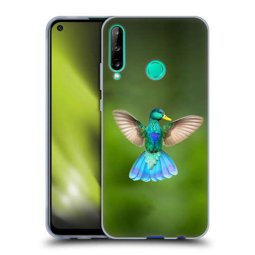 Pixelmated Animals Surreal Wildlife Quaking Bird Soft Gel Case for Huawei P40 lite E